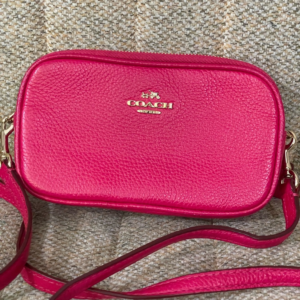 Rare! COACH bright Pink mini Crossbody Bag